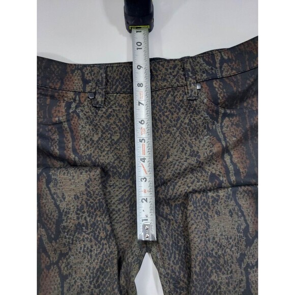 Snake Skin Pattern Slim Fit Pants Trousers Skinny Green & Black Women's Size 4 - Picture 4 of 5